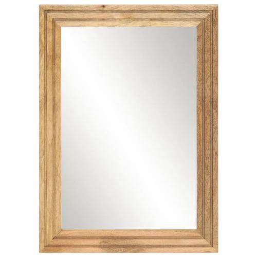vidaXL Bathroom Mirror 50x70 cm Solid Wood Rough Mango and Glass - Mirror