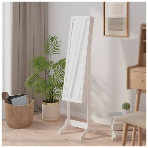 vidaXL Free-Standing Mirror with LED White 34x37x146 cm by vidaXL