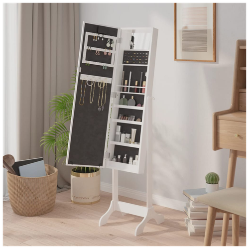 vidaXL vidaXL Free-Standing Mirror with LED White 34x37x146 cm - Mirror