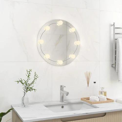 vidaXL vidaXL Wall Mirror with LED Lights Round Glass - Mirror