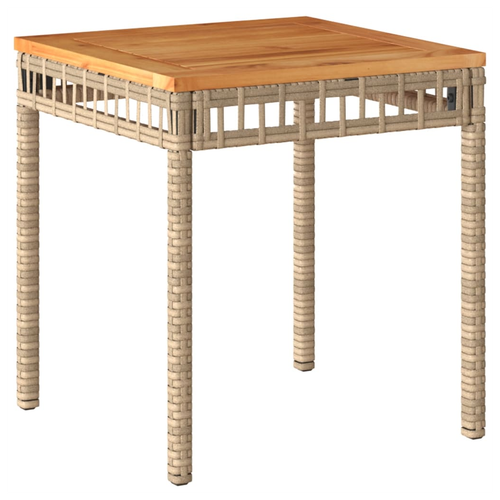 vidaXL vidaXL Garden Table Black 38x38x42 cm Poly Rattan Acacia Wood -