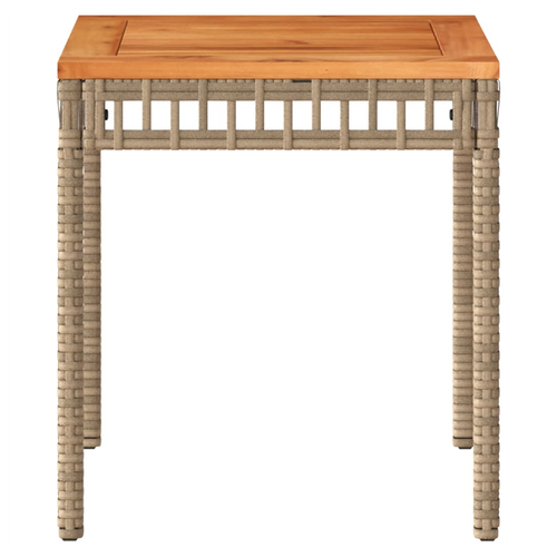 vidaXL vidaXL Garden Table Black 38x38x42 cm Poly Rattan Acacia Wood -