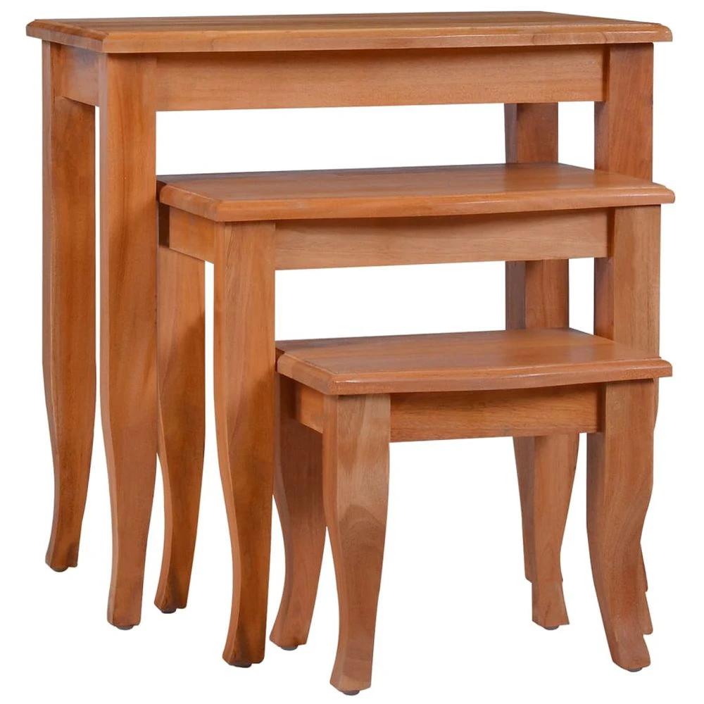 Nesting Side Tables 3 pcs vidaXL Solid Wood Mahogany by vidaXL