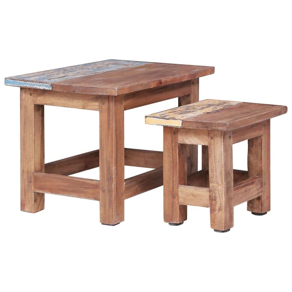 Nesting Tables 2 pcs vidaXL Solid Reclaimed Wood by vidaXL