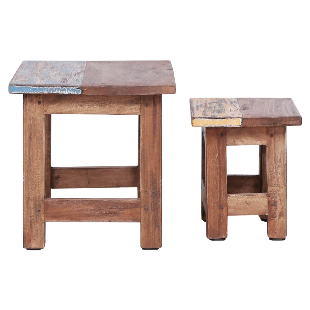 Nesting Tables 2 pcs vidaXL Solid Reclaimed Wood by vidaXL