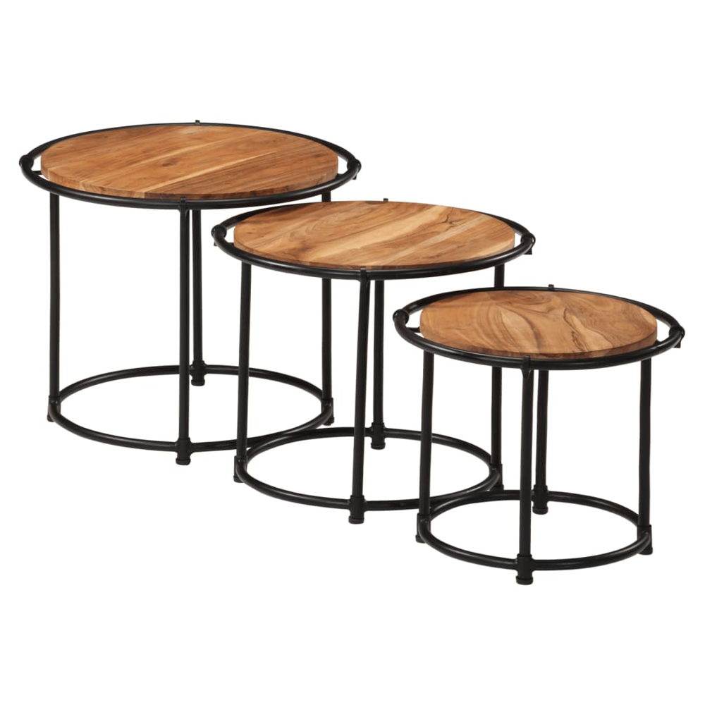 vidaXL Nesting Tables 3 pcs vidaXL Solid Wood Acacia - Uncategorized Nest of Tables