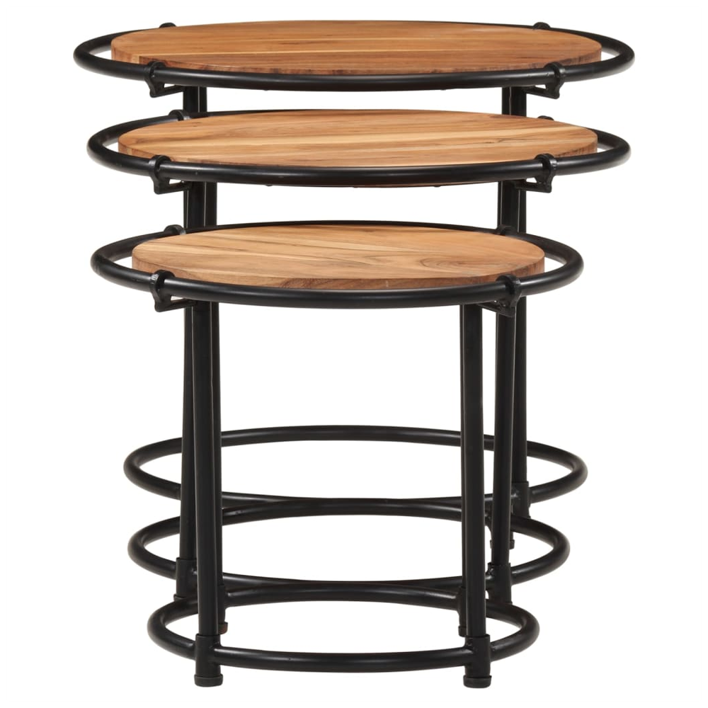 vidaXL Nesting Tables 3 pcs vidaXL Solid Wood Acacia - Uncategorized Nest of Tables