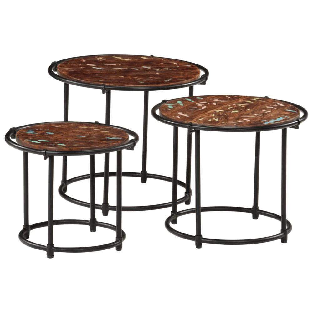 vidaXL Nesting Tables 3 pcs vidaXL Solid Wood Reclaimed - Uncategorized Nest of Tables