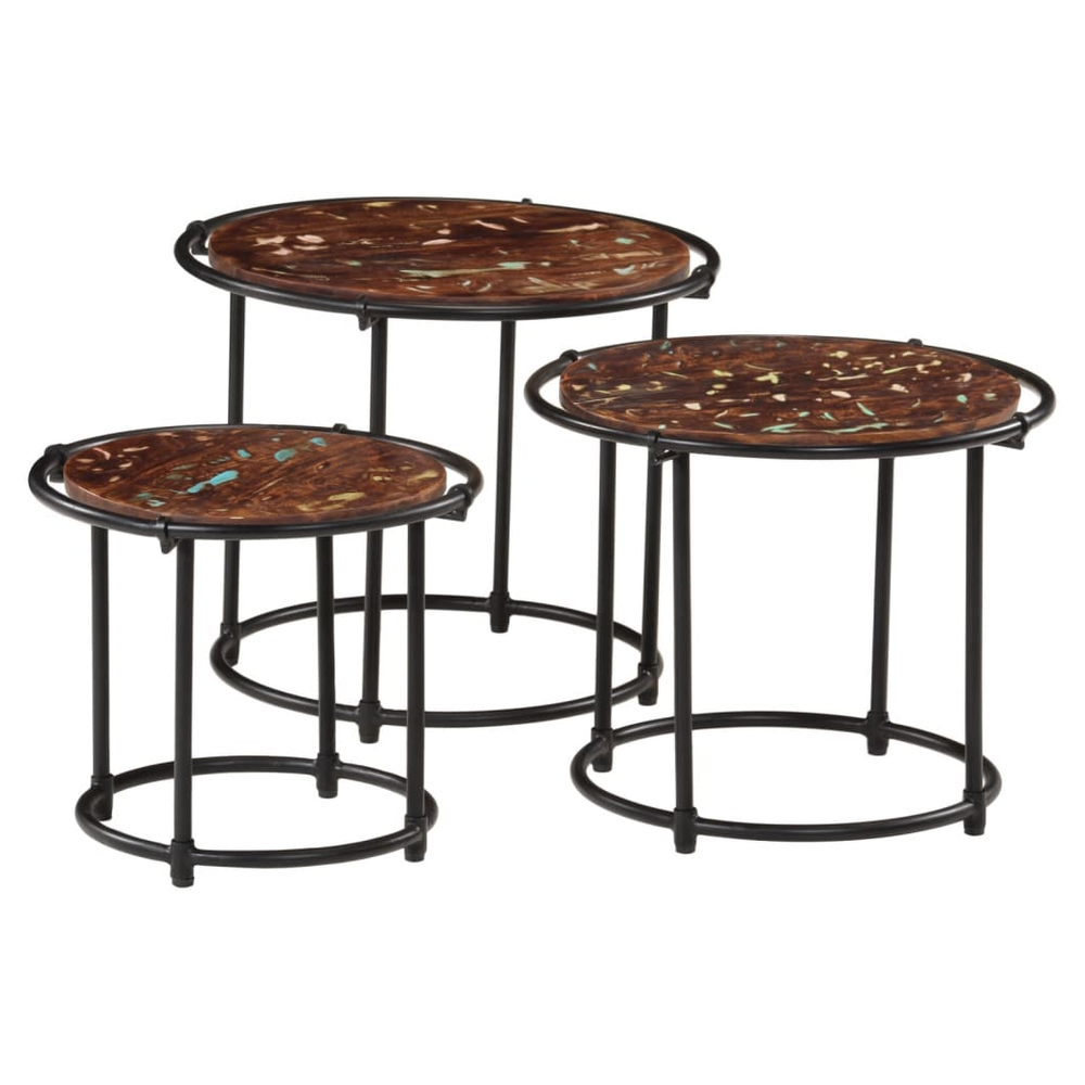 vidaXL Nesting Tables 3 pcs vidaXL Solid Wood Reclaimed - Uncategorized Nest of Tables