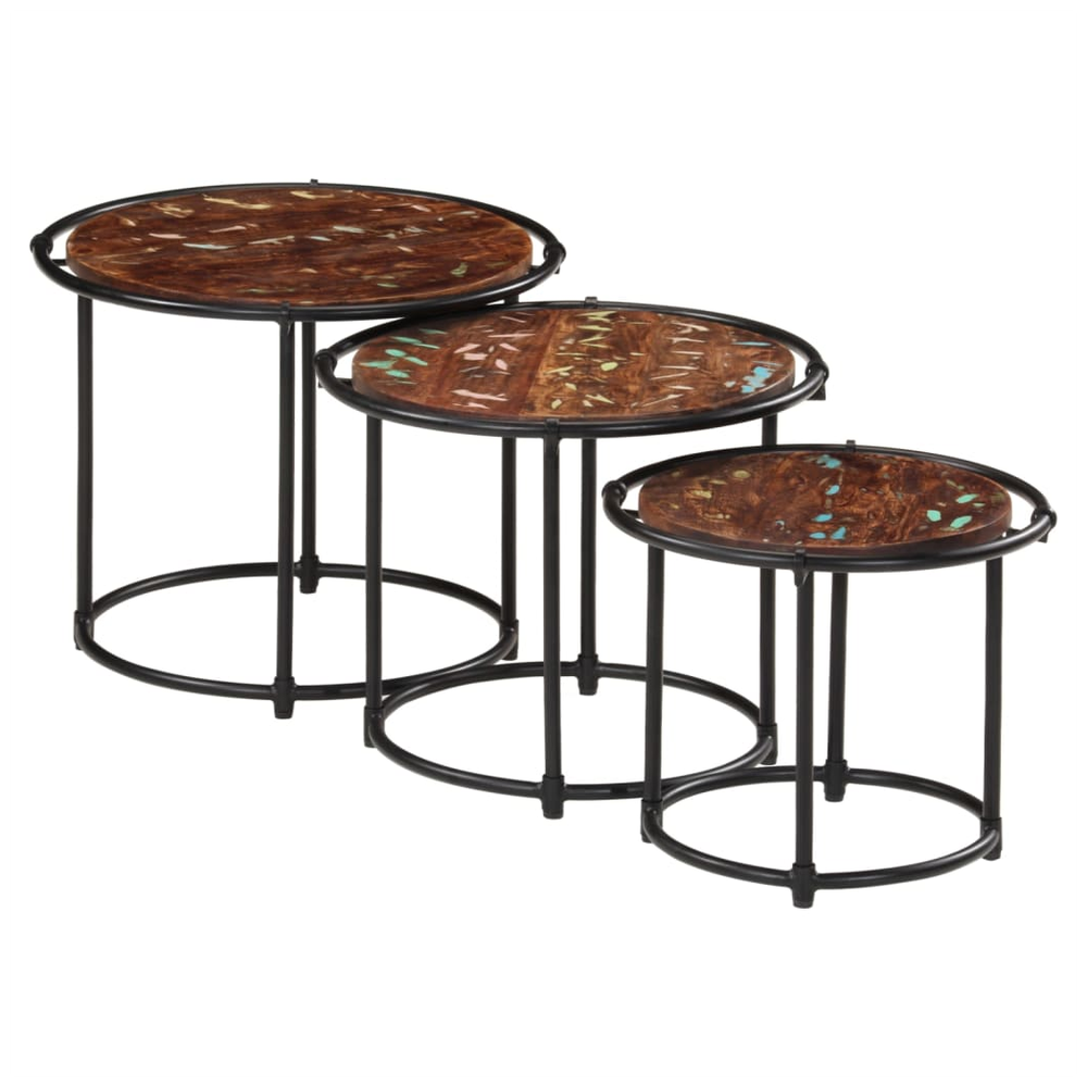 vidaXL Nesting Tables 3 pcs vidaXL Solid Wood Reclaimed - Uncategorized Nest of Tables