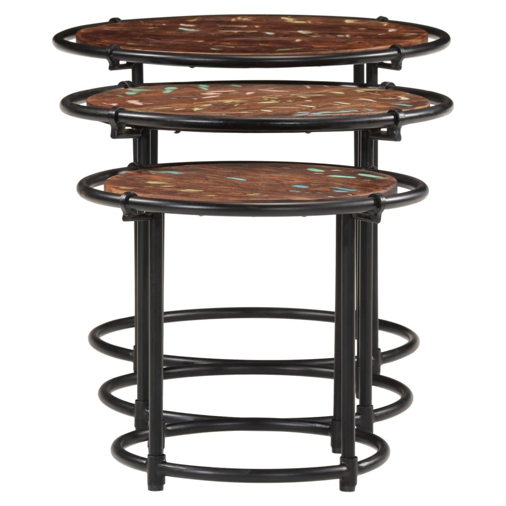 vidaXL Nesting Tables 3 pcs vidaXL Solid Wood Reclaimed - Uncategorized Nest of Tables