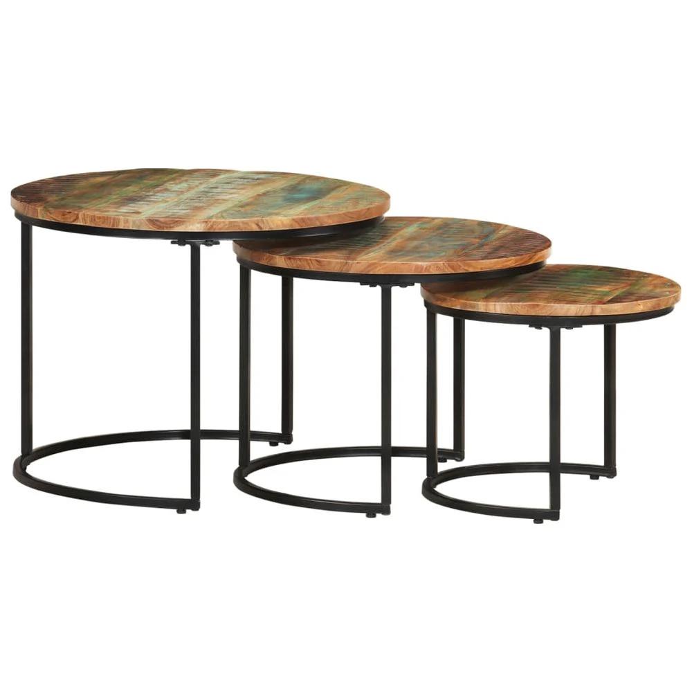 Nesting Tables 3 pcs vidaXL Solid Acacia Wood by vidaXL