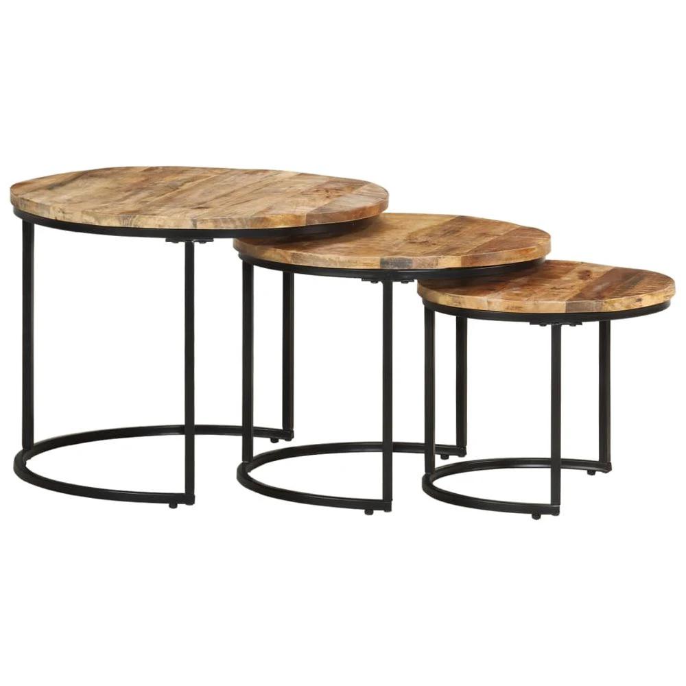 Nesting Tables 3 pcs vidaXL Solid Acacia Wood by vidaXL
