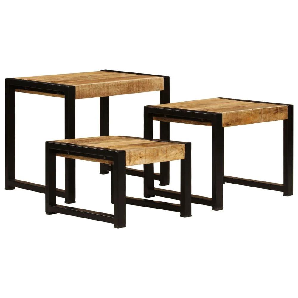 vidaXL Nesting Tables 3 pcs vidaXL Solid Mango Wood - Uncategorized Nest of Tables