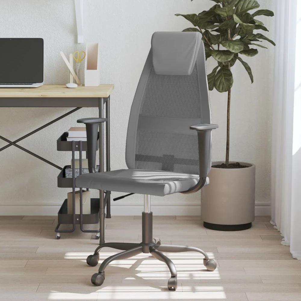 vidaXL Office Chair Black Mesh Fabric and Faux Leather by vidaXL