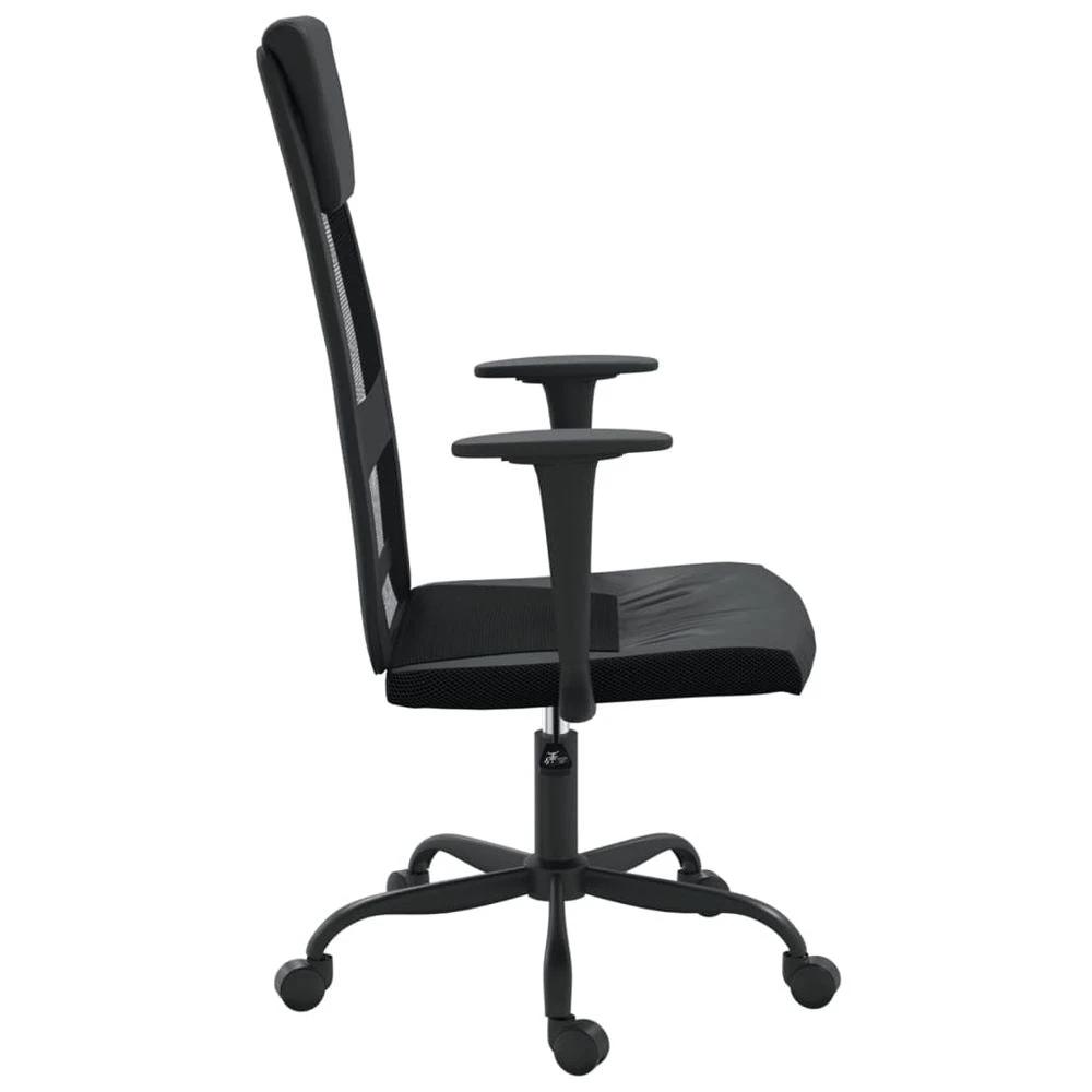 vidaXL Office Chair Black Mesh Fabric and Faux Leather by vidaXL