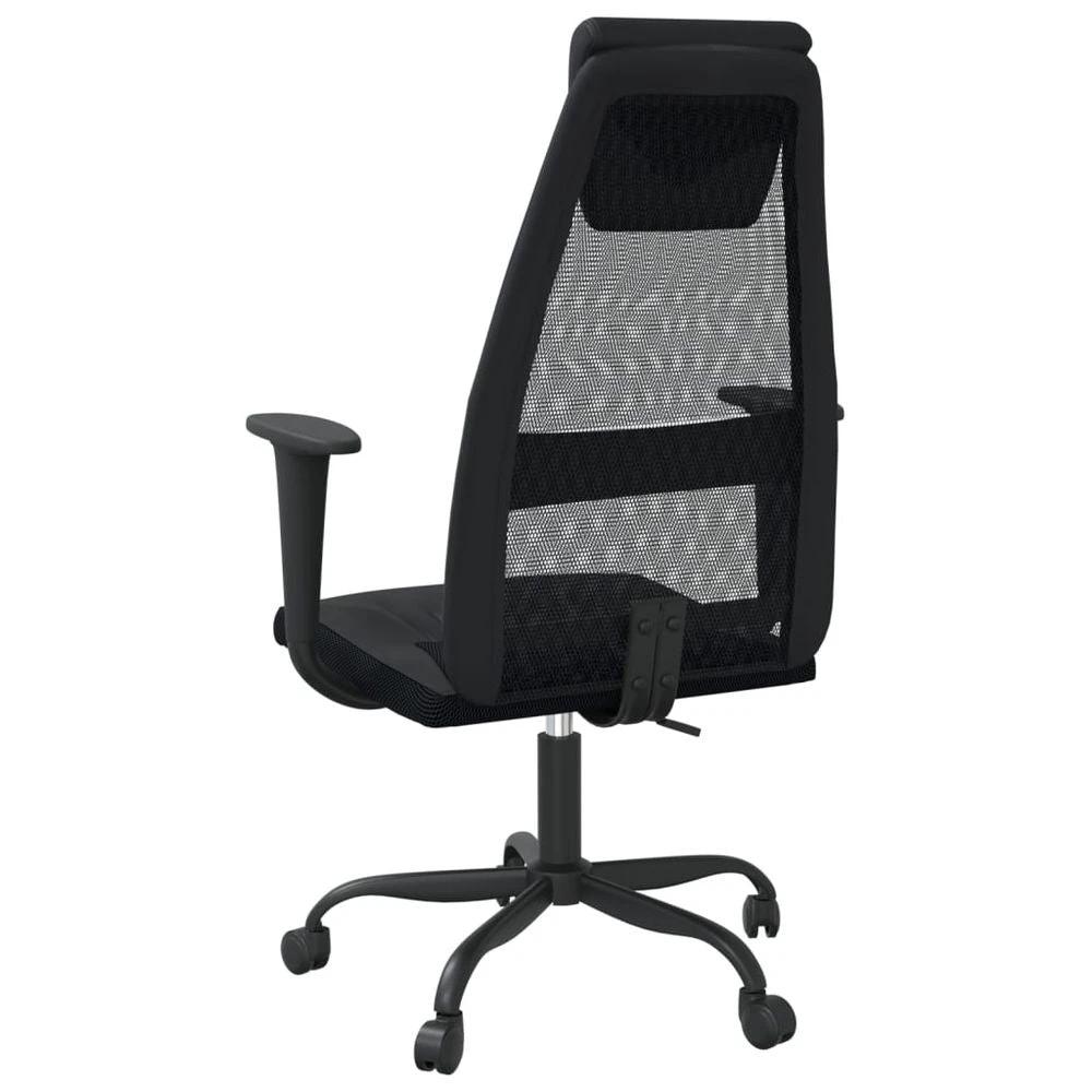 vidaXL Office Chair Black Mesh Fabric and Faux Leather by vidaXL
