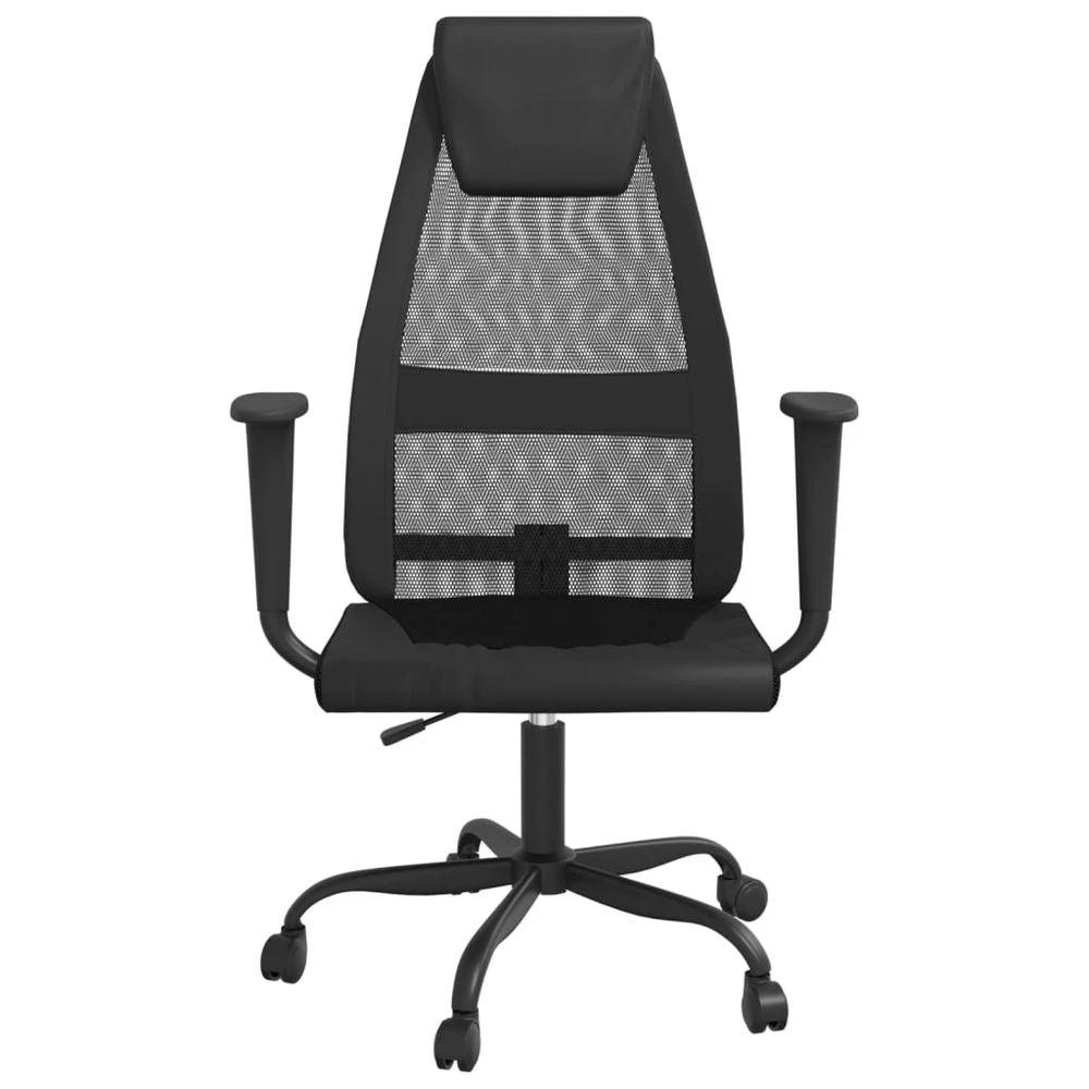 vidaXL Office Chair Black Mesh Fabric and Faux Leather by vidaXL