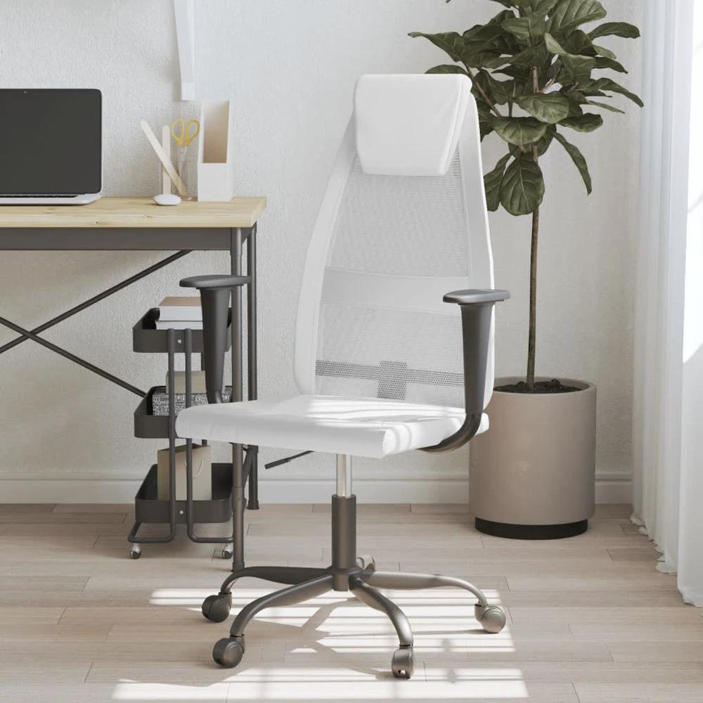 vidaXL Office Chair Black Mesh Fabric and Faux Leather by vidaXL