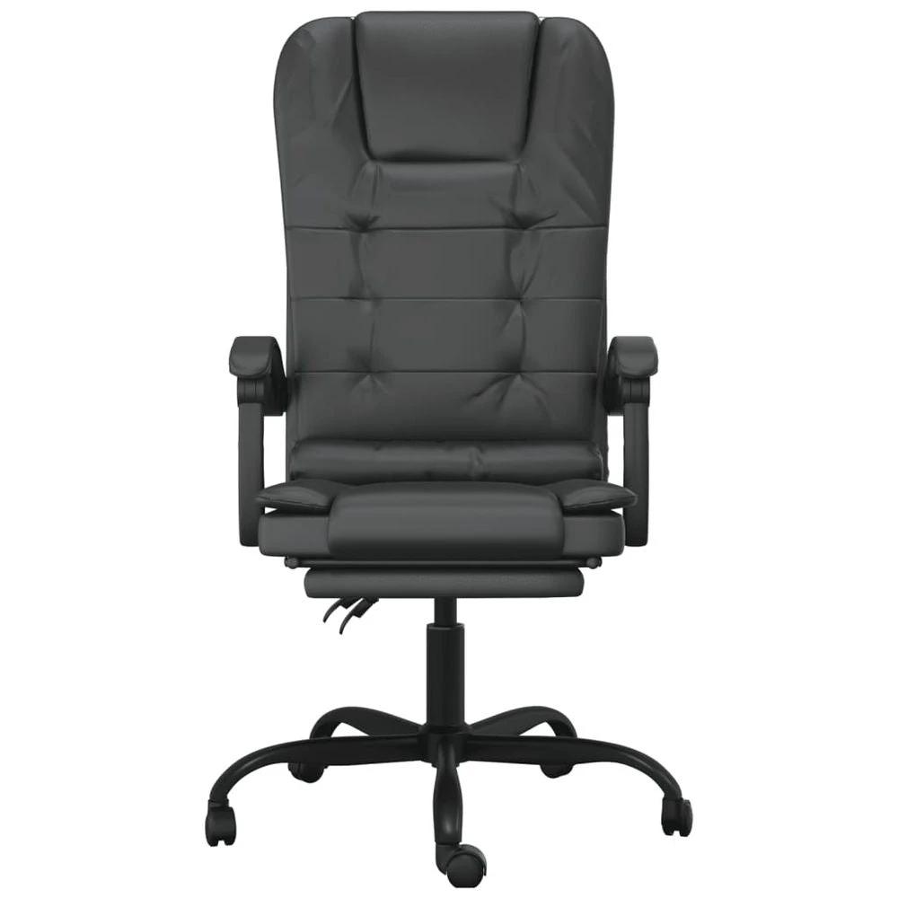 vidaXL Massage Reclining Office Chair Black Faux Leather - Office Chair