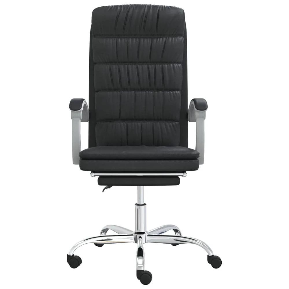 vidaXL Reclining Office Chair Black Faux Leather - Office Chair
