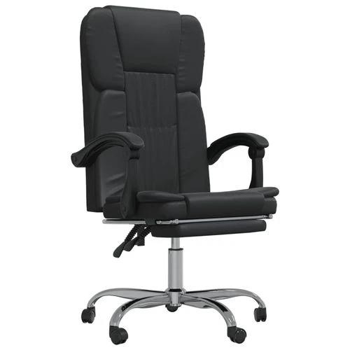 Reclining Office Chair Black Faux Leather by vidaXL