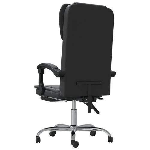 Reclining Office Chair Black Faux Leather by vidaXL