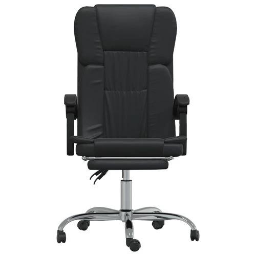 Reclining Office Chair Black Faux Leather by vidaXL