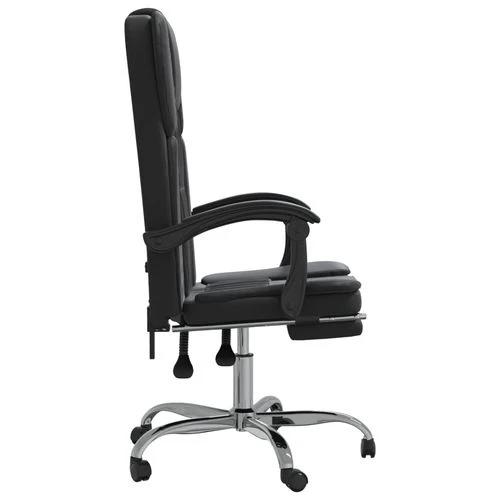 Reclining Office Chair Black Faux Leather by vidaXL