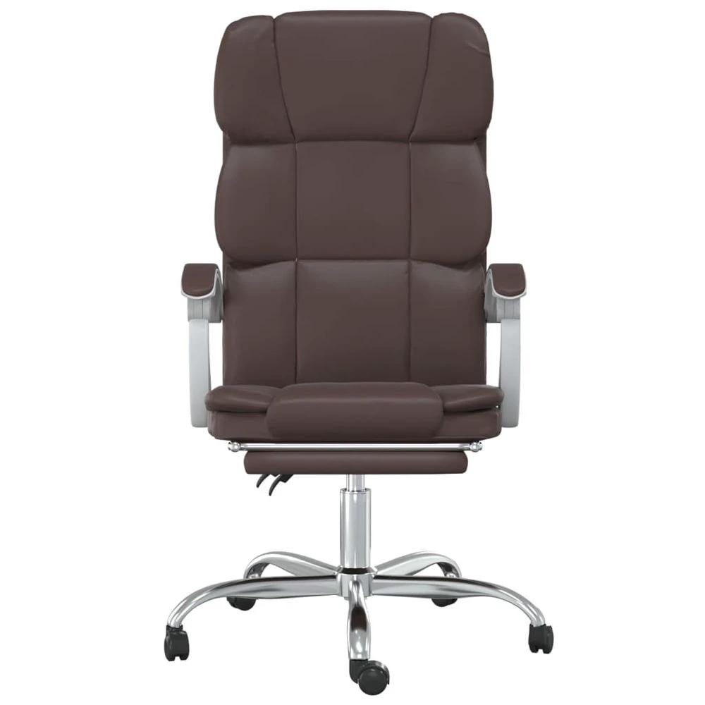 vidaXL Reclining Office Chair Brown Faux Leather - Office Chair