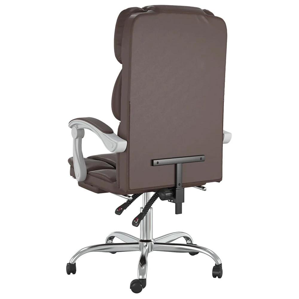 vidaXL Reclining Office Chair Brown Faux Leather - Office Chair