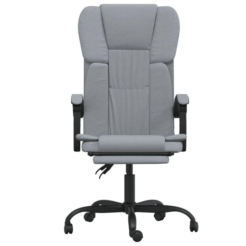 vidaXL Reclining Office Chair Light Grey Fabric - Office Chair