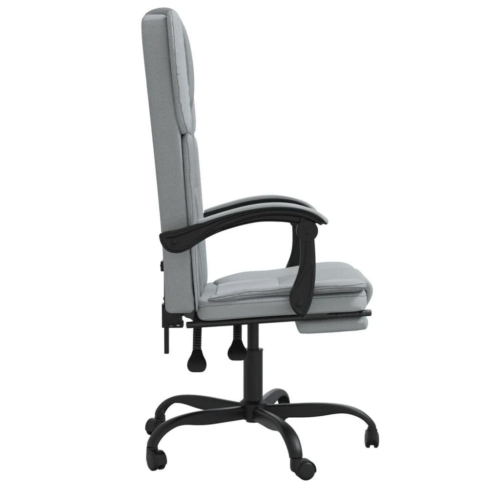 vidaXL Reclining Office Chair Light Grey Fabric - Office Chair
