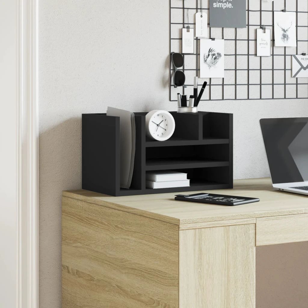 vidaXL Desk Organiser White 44.5x24x25 cm Engineered wood - Office Storage