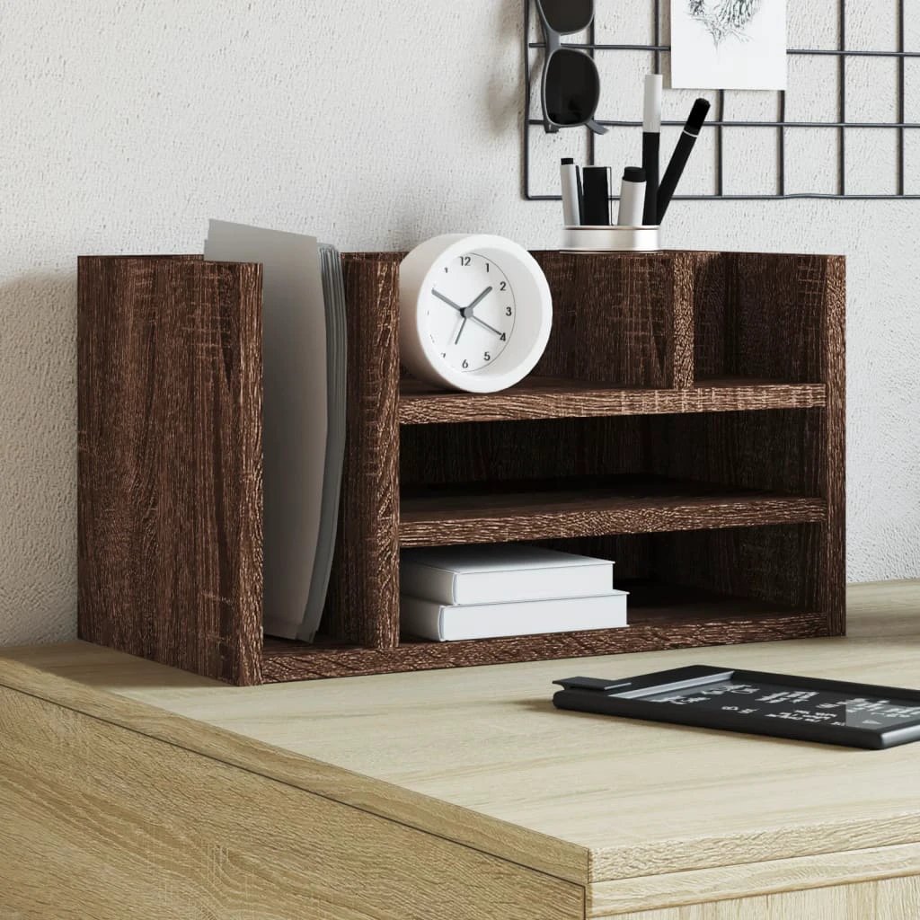 vidaXL Desk Organiser White 44.5x24x25 cm Engineered wood - Office Storage