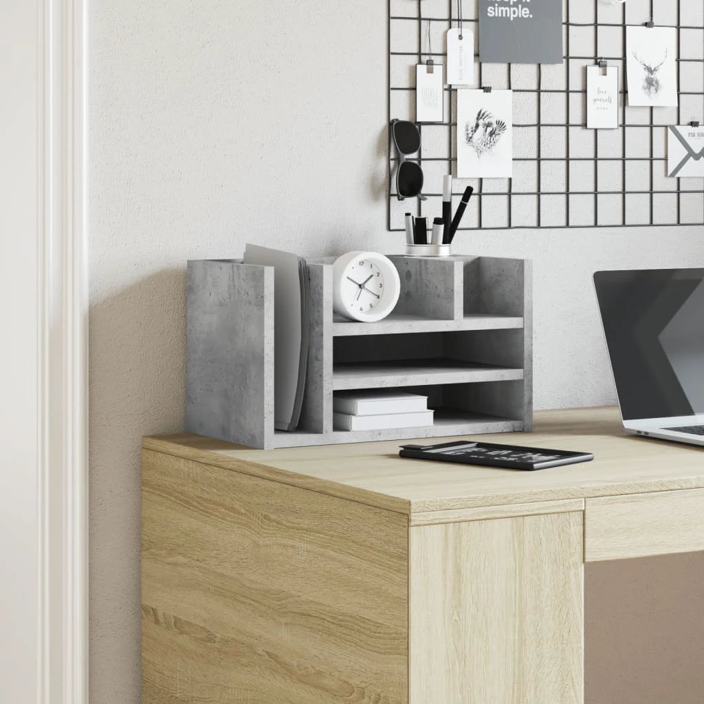 vidaXL Desk Organiser White 44.5x24x25 cm Engineered wood - Office Storage