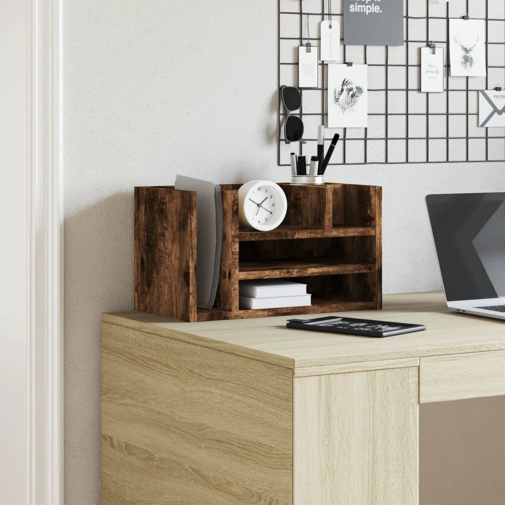 vidaXL Desk Organiser White 44.5x24x25 cm Engineered wood by vidaXL