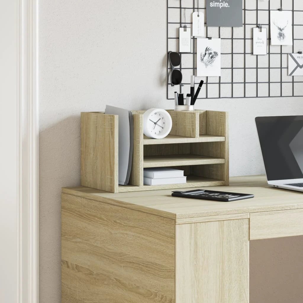 vidaXL Desk Organiser White 44.5x24x25 cm Engineered wood by vidaXL