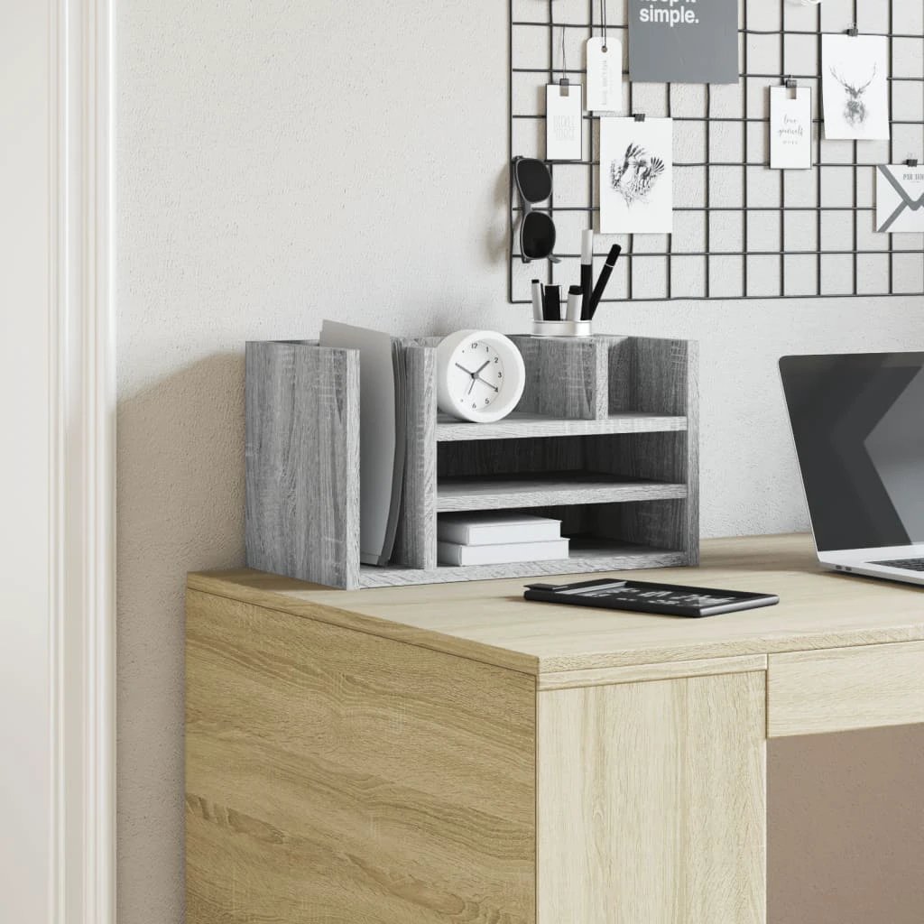 vidaXL Desk Organiser White 44.5x24x25 cm Engineered wood by vidaXL