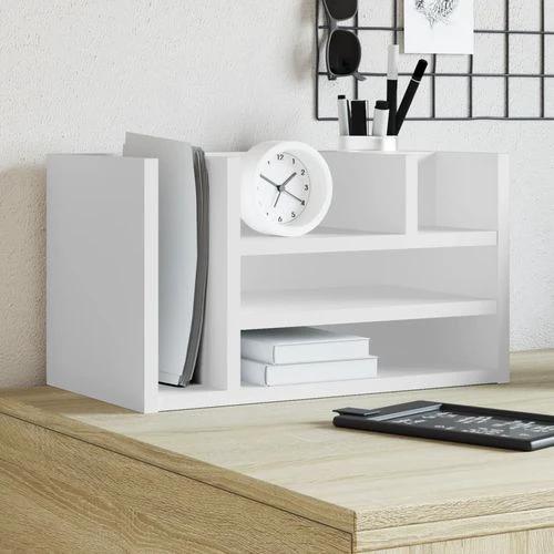 vidaXL Desk Organiser White 44.5x24x25 cm Engineered wood - Office Storage