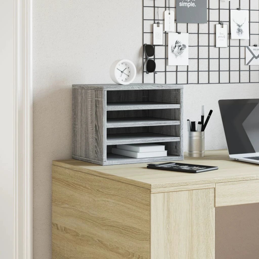 vidaXL Desk Organiser White 36x26x29.5 cm Engineered wood - Office Storage