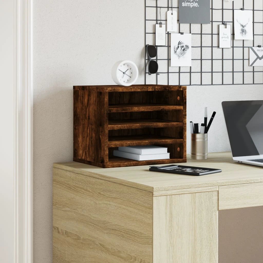 vidaXL Desk Organiser White 36x26x29.5 cm Engineered wood - Office Storage