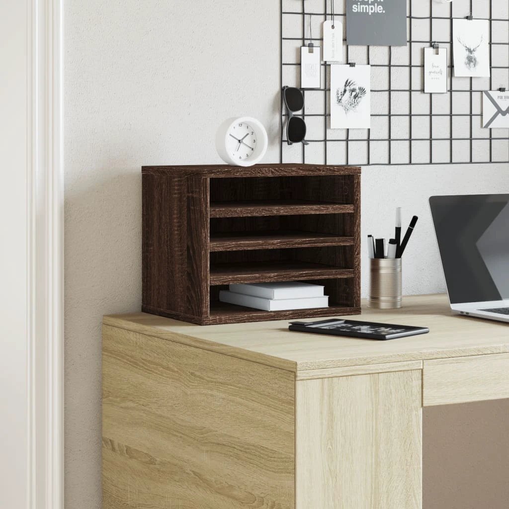vidaXL Desk Organiser White 36x26x29.5 cm Engineered wood - Office Storage