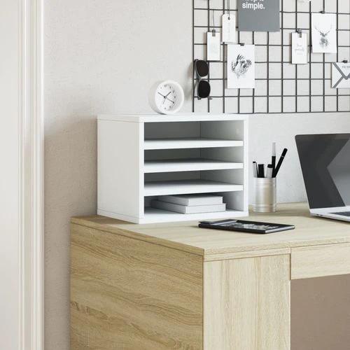 vidaXL Desk Organiser White 36x26x29.5 cm Engineered wood by vidaXL