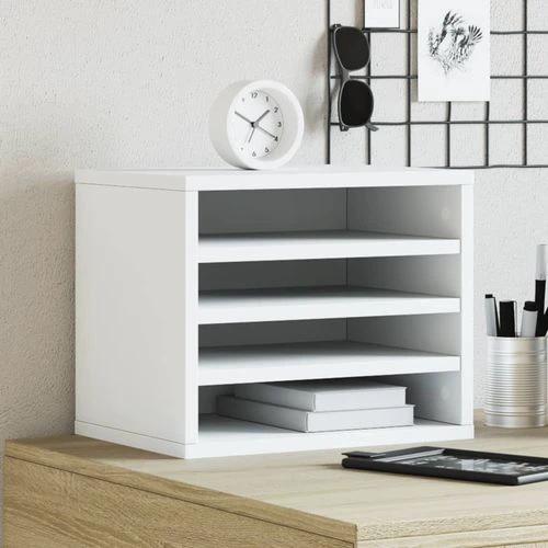 vidaXL Desk Organiser White 36x26x29.5 cm Engineered wood by vidaXL