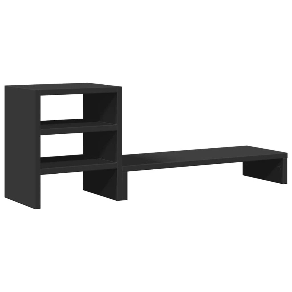 vidaXL Monitor Stand with Desk Organiser White Engineered Wood - Office Storage