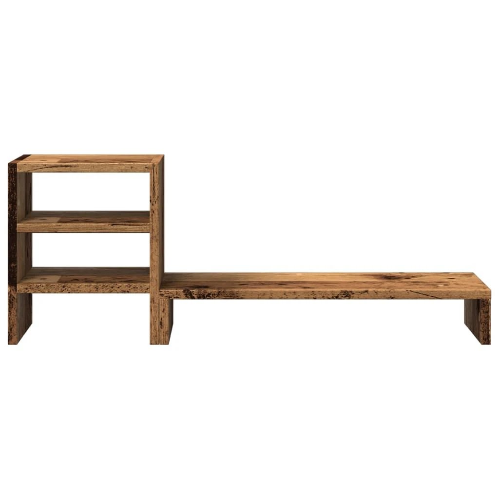 vidaXL Monitor Stand with Desk Organiser White Engineered Wood - Office Storage