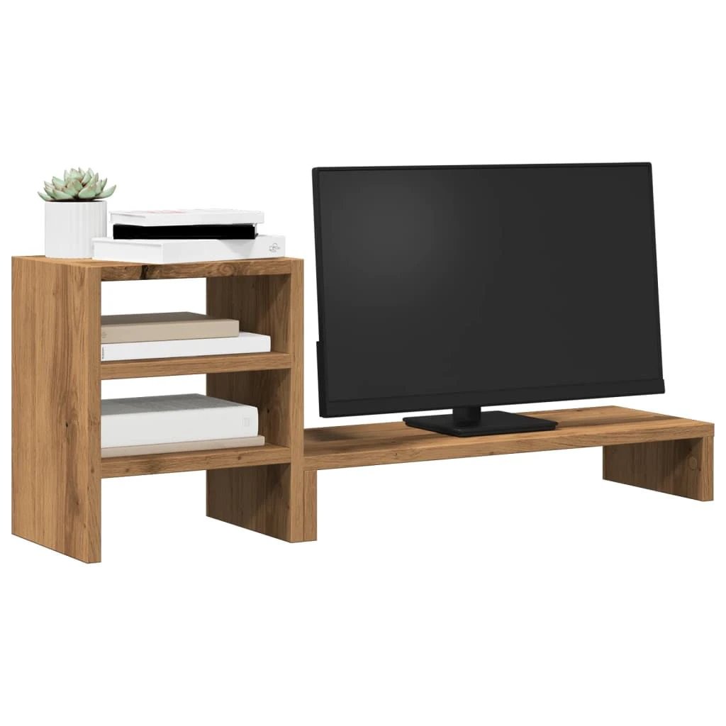 vidaXL Monitor Stand with Desk Organiser White Engineered Wood by vidaXL