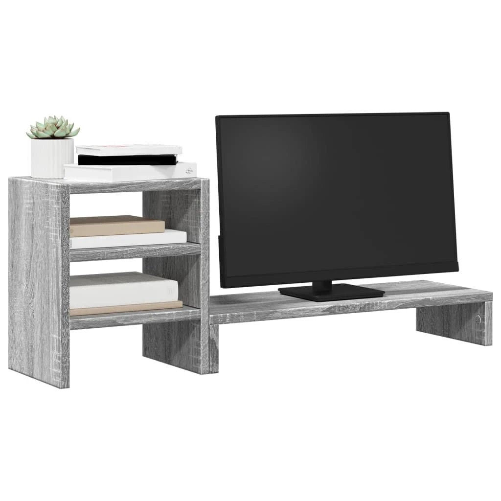 vidaXL Monitor Stand with Desk Organiser White Engineered Wood by vidaXL