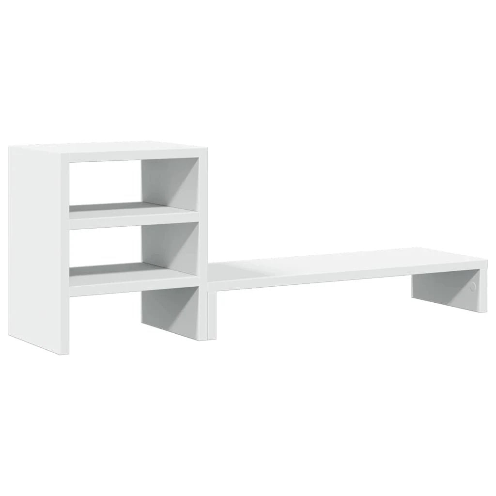 vidaXL Monitor Stand with Desk Organiser White Engineered Wood by vidaXL